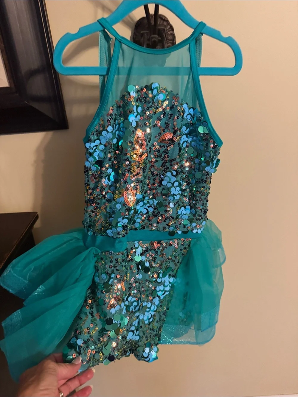 Weissman Teal Sequin Tulle Dance Costume - Kids